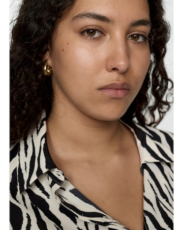 Mango Zebra Printed Flowy Shirt