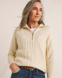 Julipa Mixed Cable Half Zip Jumper
