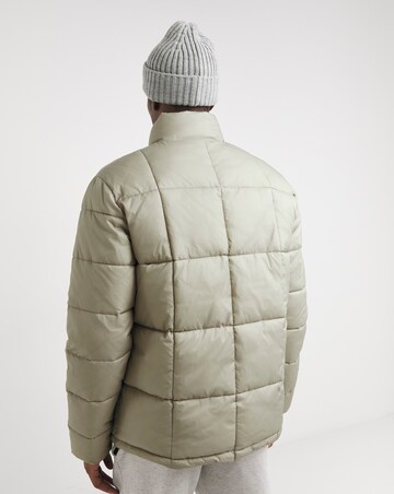 Neutral Square Quilt Puffer Jacket