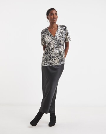 Satin Front Jersey Back Top