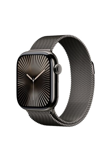 Apple Watch Series 10 GPS/Cellular 46mm Slate Titanium Case, Milanese Loop M/L