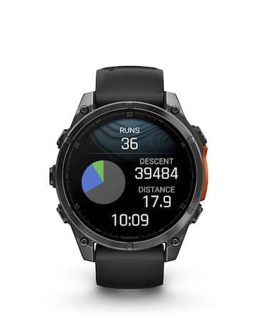 Garmin Fenix 8 47mm Amoled Smart Watch - Slate Grey with Black Silicone Band
