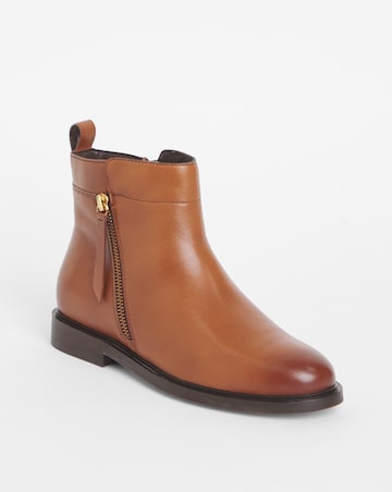 Camden Leather Side Zip Ankle Boots - Extra Wide Fit (EEE)