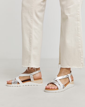 Senna Leather Tubular Sandals - Wide Fit (E)