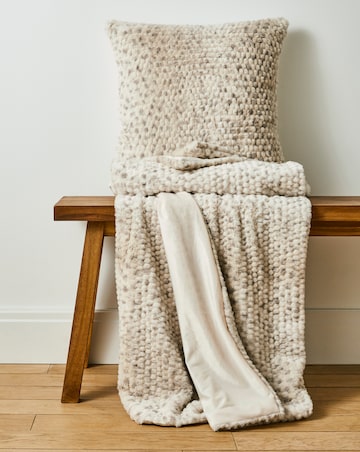 Bobble Textured Faux Fur Throw