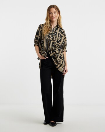 Zip Detail Oversized Blouse