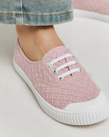 Birney Lace Up Plimsole Trainers - Wide Fit (E)