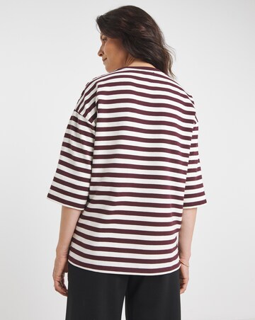 Burgundy Stripe Heavyweight T-Shirt