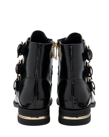 Lotus Valencia Patent Buckle Ankle Boot Standard Fit