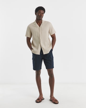 Linen Blend Elasticated Cargo Short