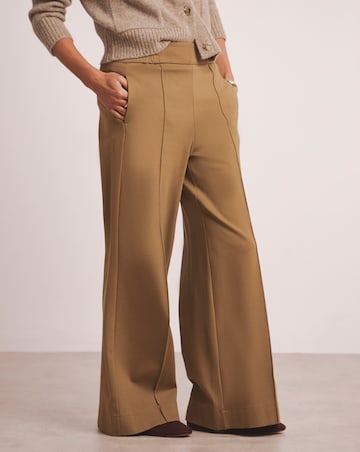Anthology Camel Ponte Pull On Wide Leg Trouser