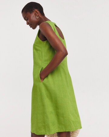 Linen Sleeveless Shift Dress