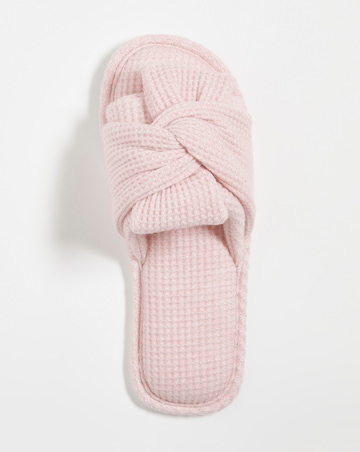 Waffle Bow Mule Slipper EEE Fit