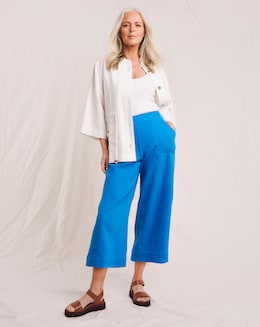 Julipa Pure Cotton Textured Crop Trousers
