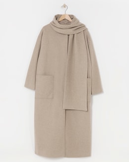 Neutral Longline Scarf Coat