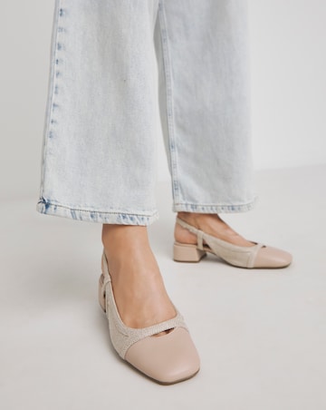Manila Block Heel Slingback Shoes Wide E Fit