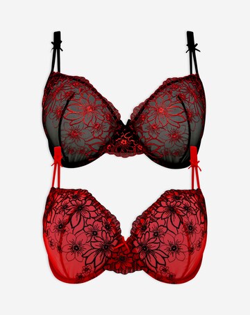 2 Pack Emily Everyday Embroidery Bras B-F