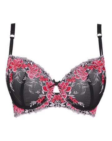 Figleaves Curve Floral Balcony Bra B-F - Neon