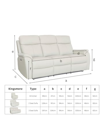 Aspire Kingsmere Leather Power Recliner Armchair