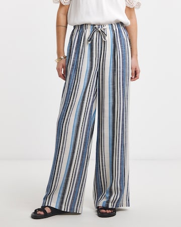 Blue Stripe Wide Leg Trousers