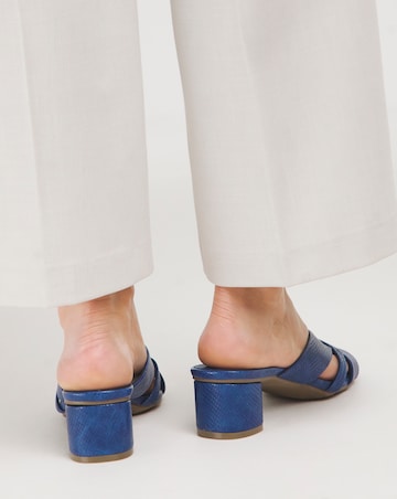 Frances Cut Out Mule Block Heeled Sandals Wide E Fit