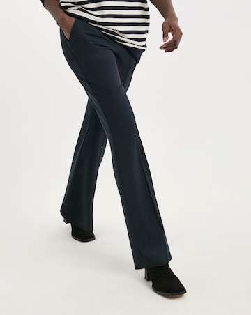 Navy Tailored Bootcut Trousers with stretch