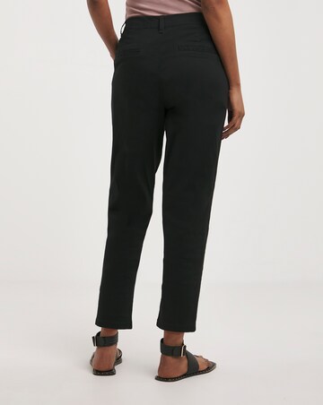 Black Stretch Cropped Chino Trousers