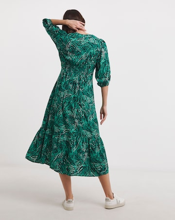 Button Through Midi Tea Dress