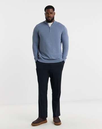 Cotton 1/4 Zip Funnel Knit Top