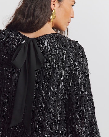 Joanna Hope Sequin Tassle Shift Dress