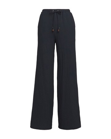 Crinkle Jersey Wide Leg Pull On Trouser