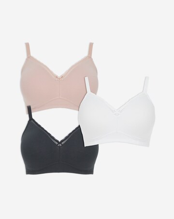 Pretty Secrets (3 Pack) New Claire Cotton Moulded Full Cup Non Wired Bras (B-E)