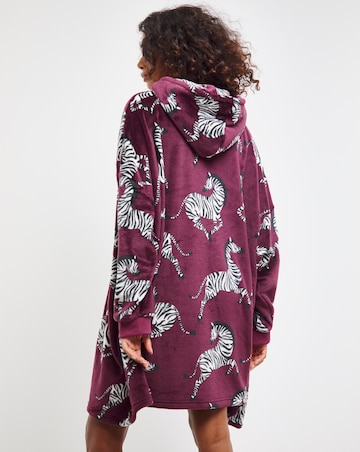 Zebra Print Hooded Lounge Dress