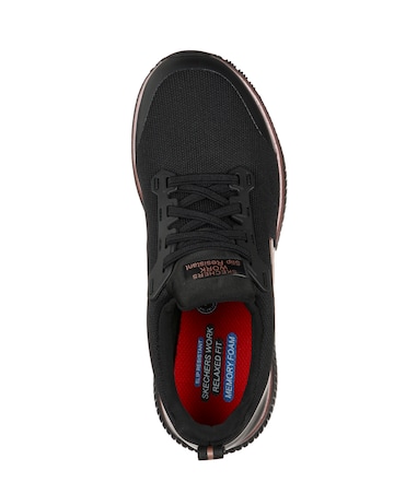 Skechers Black and Rose Gold Squad Work Wear Shoes- Standard Fit (D)