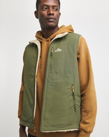Snowdonia Khaki Reversable Borg Gilet