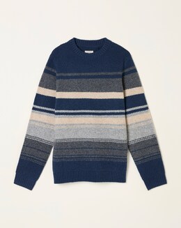 FatFace Calder Stripe Jumper (Regular &amp; Tall) - Navy