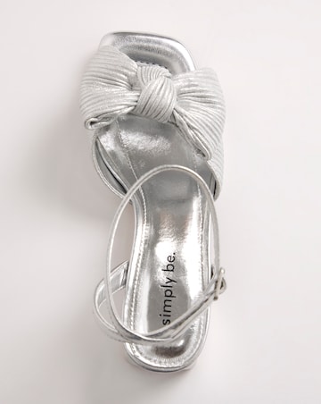 Isla Plisse Bow Low Heel Occasion Sandals Wide E Fit