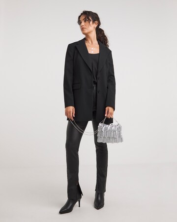 Black Relaxed Twill Blazer
