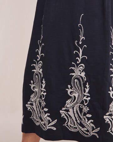 Julipa Pure Cotton Embroidered Hem Midi Dress