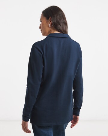 Contrast V-Neck Collared Top