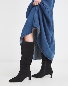 Anthology Artemis Ruched Suede Boots - Extra Wide Fit (EEE) &amp; Super Curvy Calf