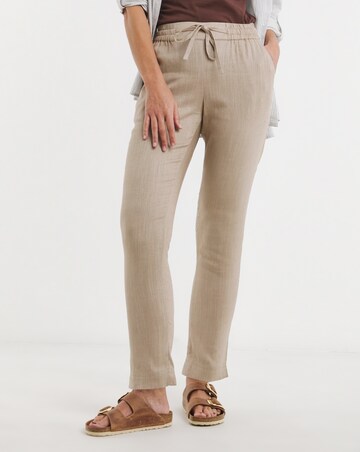 Truffle Linen Mix Tapered Trousers