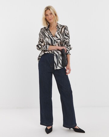 Printed Classic Satin Long Sleeve Shirt