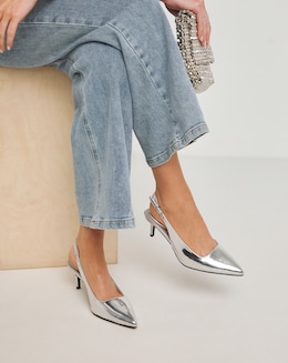 Simply Be Aspen Pointed Toe Slingback Shoes - Wide Fit (E)