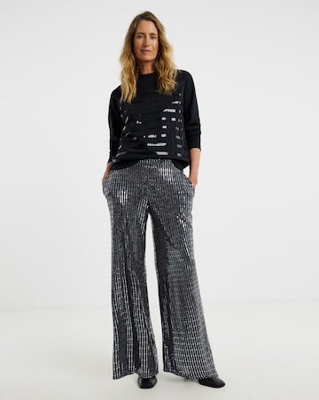 Silver Hot Fix Wide Leg Trouser