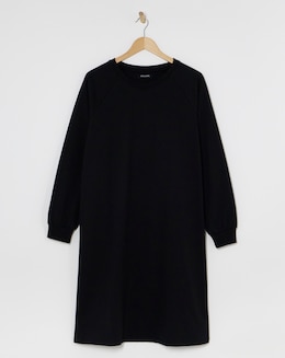 Black Crew Neck Sweat Dress