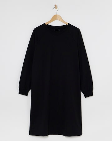 Black Crew Neck Sweat Dress