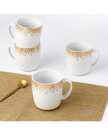 Waterside Set of 4 Gold Sparkle Mugs