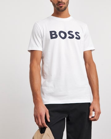 BOSS Short Sleeve Large Logo White T-Shirt