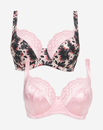 Pretty Secrets 2 Pack Laura Floral Full Cup Wired Bras B-H